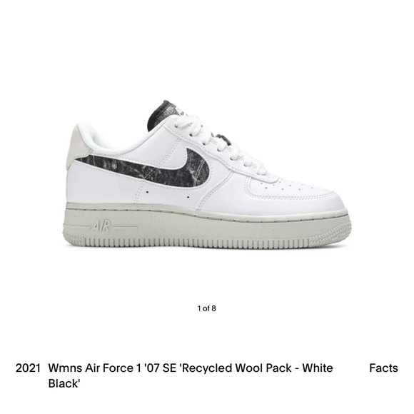 Nike Air Force 1 low ‘07 SE recycled wool white black - Picture 2 of 15